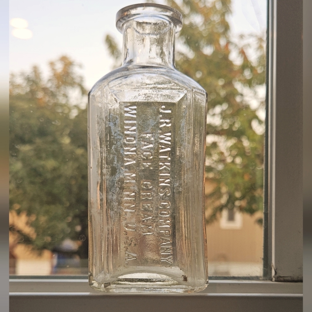 Antique JR Watkins Co Winona Face Cream Bottle 1920s